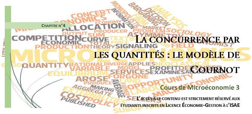 Chapitre 4 – La concurrence par les quantités : le modèle de Cournot